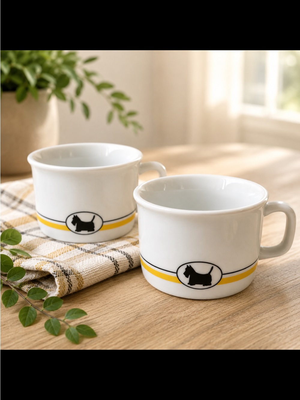 Department 56 Scottie Cafe Scottish Terrier Coffee Mugs - Set of 2 - Dog Lovers